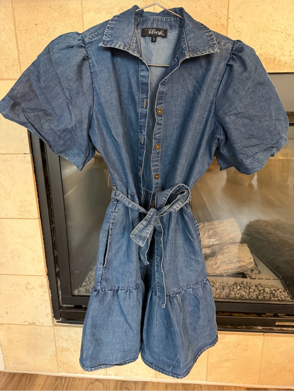 Blush Dark Blue Denim Shirt Jacket